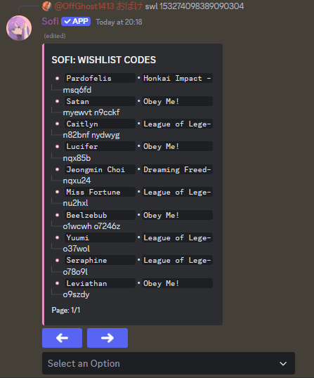 Wishlist Copy Codes